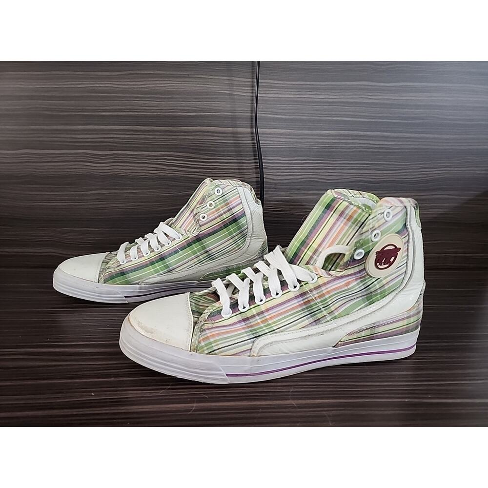PF Flyers Glide Pure 70’s Action Reissue High-Top Green/Off White Plaid Men 12.5